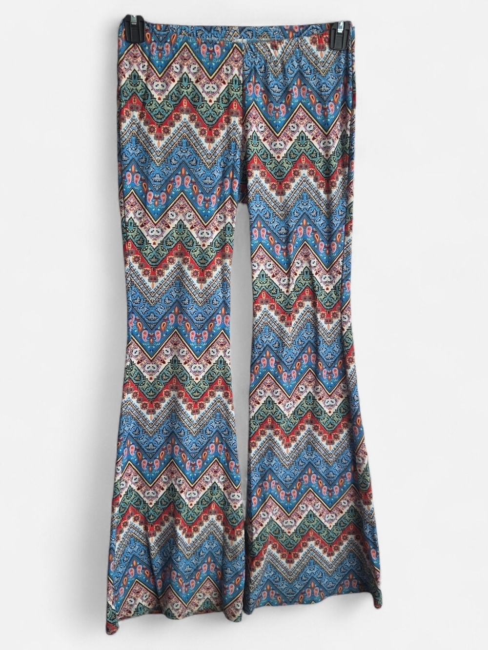Sensational M Boho Chevron Paisley Pattern Flare Leg Bell Bottom Pants Hippie